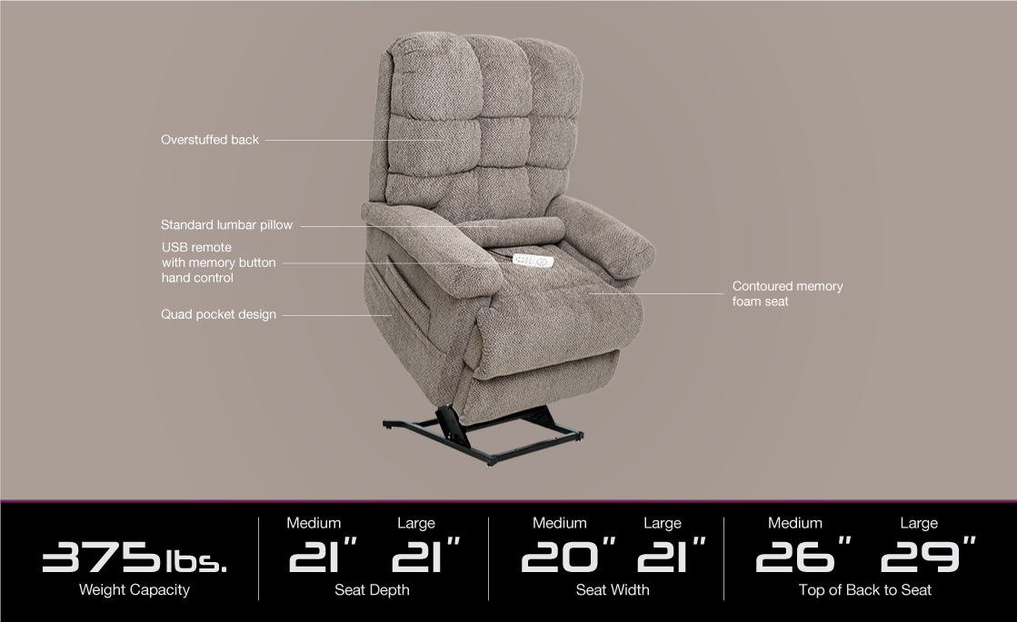 image of lc 580 power lift recliner specifications image