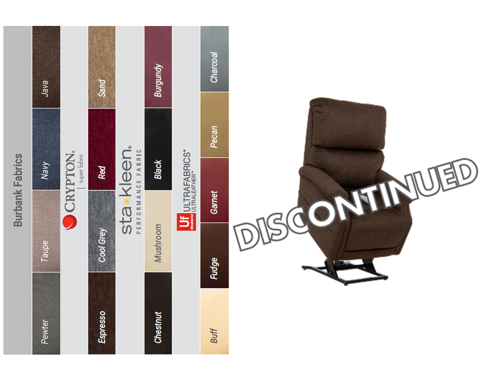 Pride Infinity lc 525 lift chair color and materials chart