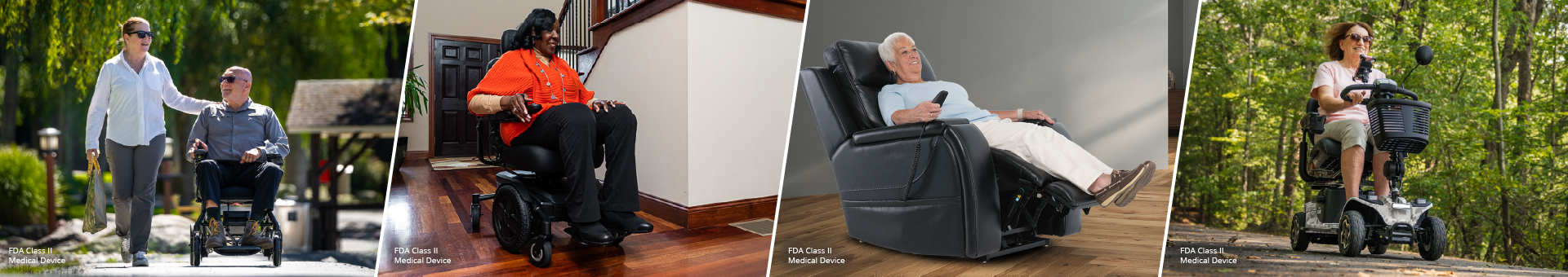 image collage of various pride mobility products on find a dealer page