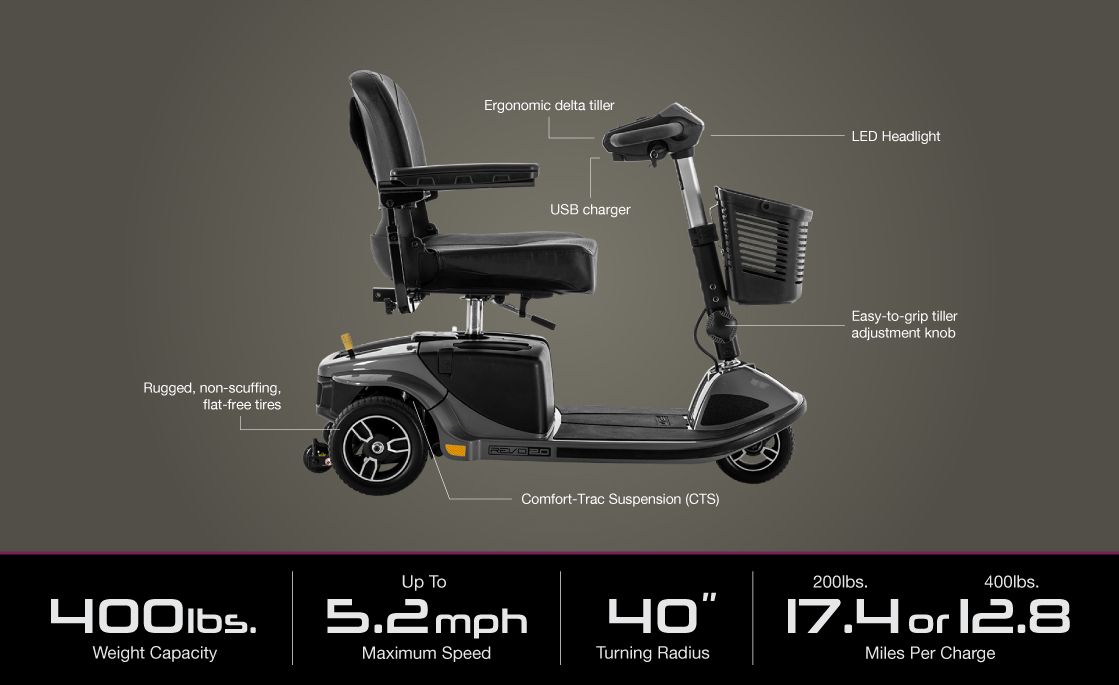 revo 2.0 3 wheel scooter specifications image