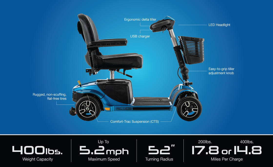 revo 2.0 4 wheel scooter specifications image