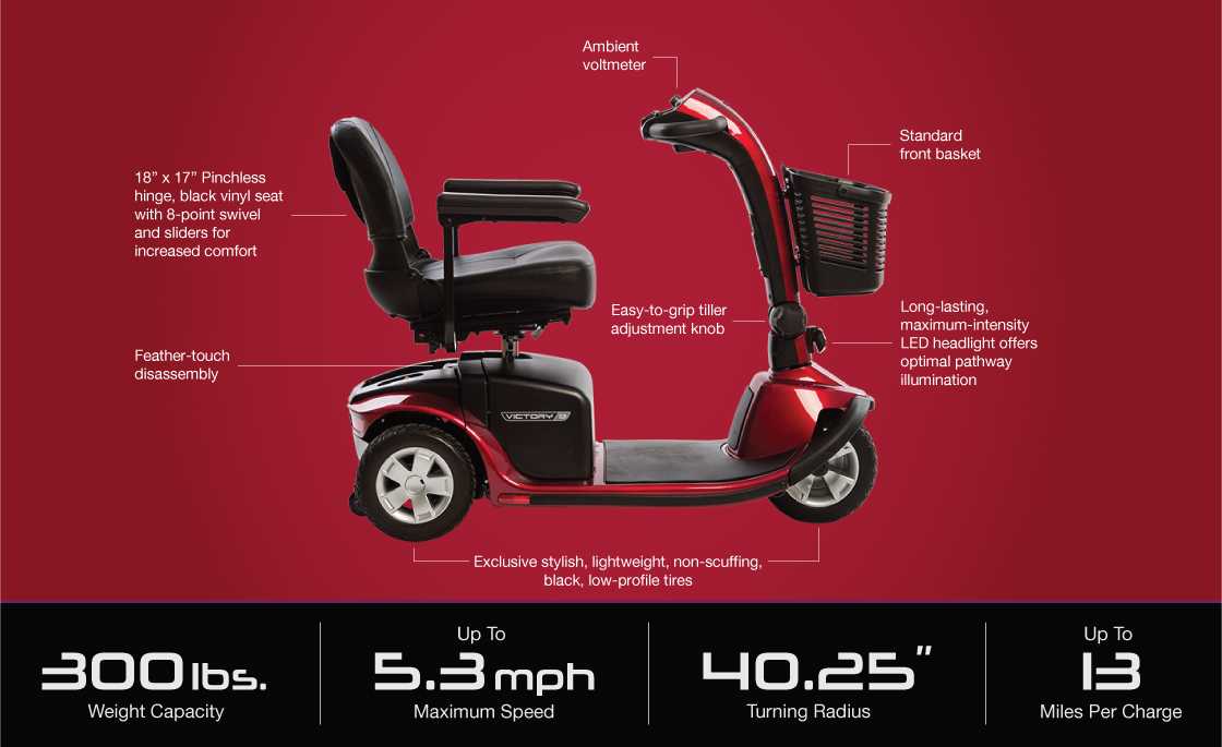 victory 9 3 wheel scooter specifications image