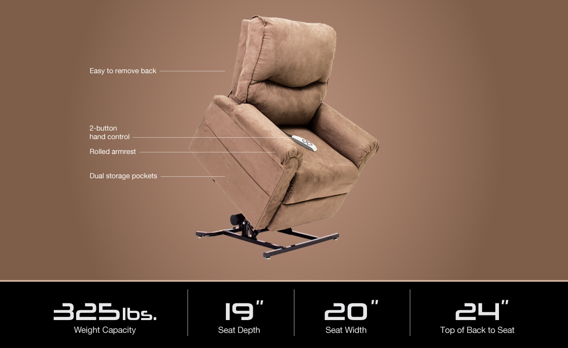 image of lc 105 pride power lift recliner specifications image