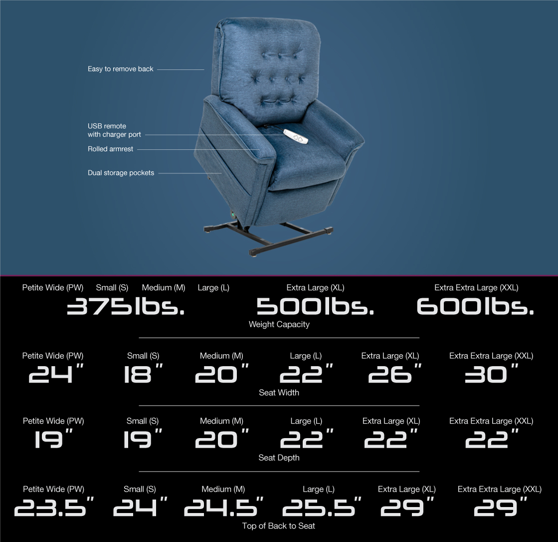 image of lc 358 power lift recliner specifications image