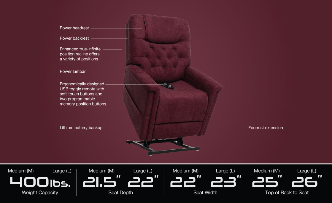 vivalift legacy 2 plr 958 power lift recliner specifications image